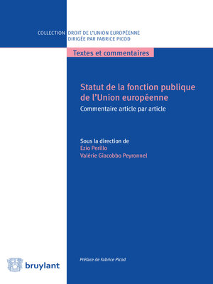 cover image of Statut de la fonction publique de l'Union européenne